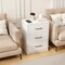 White Engineered Wood 3-Drawer Nightstand for Bedroom & Living Room